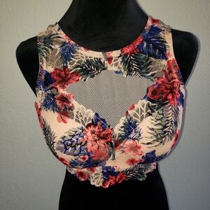 Victoria's Secret PINK Euphoria Tropical Floral Lace High Neck Bralette sz L